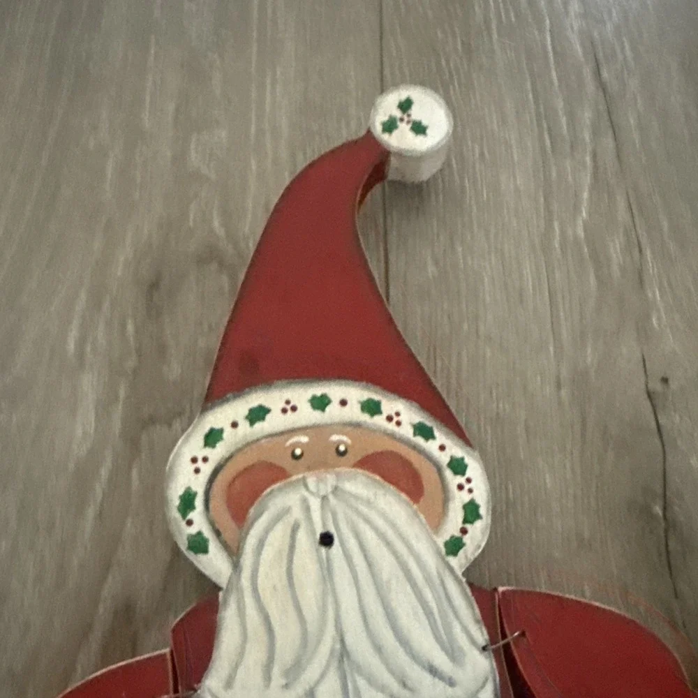 Vtg 90s Hanging Santa Claus Wood 22